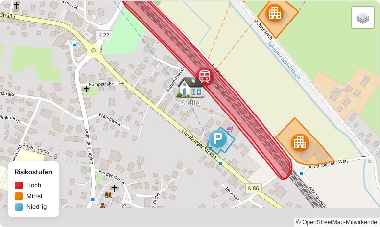 Störfaktoren-Karte für Stelle